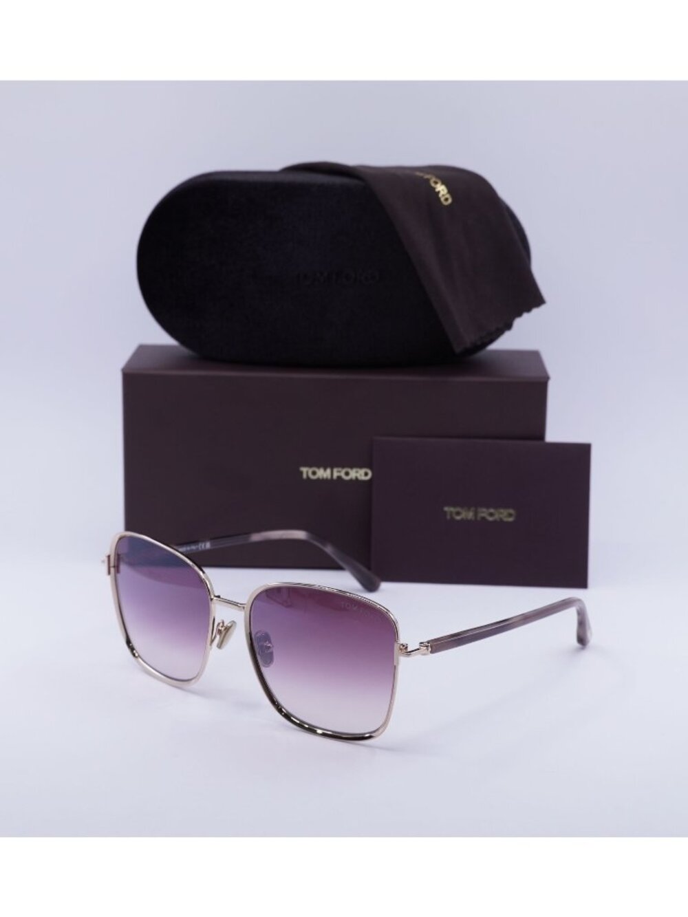 Tom Ford Fern FT1029 28Z Square Sunglasses β Rose Gold/Rose Gradient